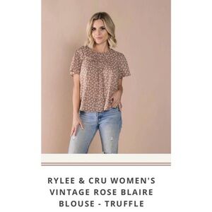 Rylee Cru Vintage Rose Blaire Blouse M